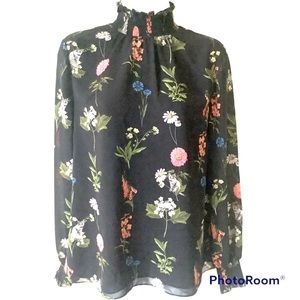 Ted Baker Black Floral Blouse